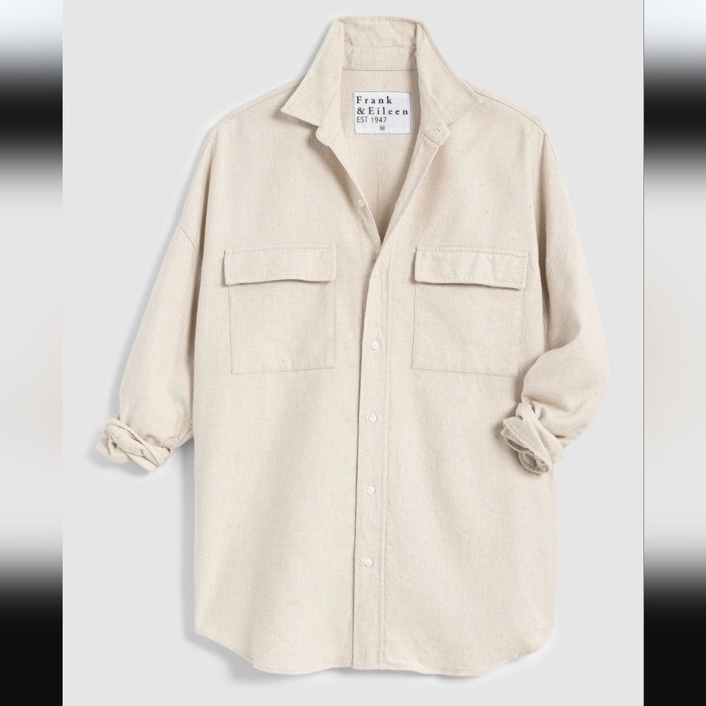 Frank & Eileen MCLOGHLIN 100% Italian Brushed Cotton Canvas Shirt Jacket Size S